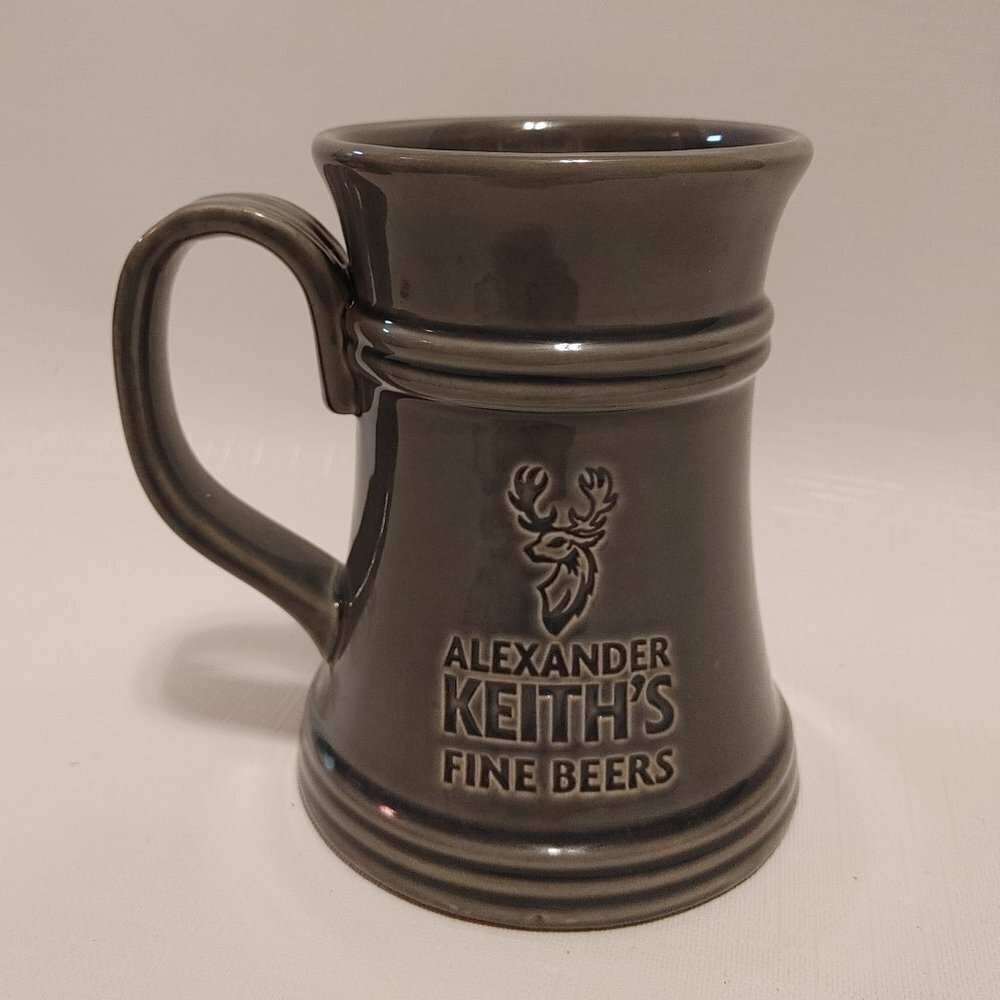 Alexander Keith's Stein Bar Glass Attractive Handle Grey